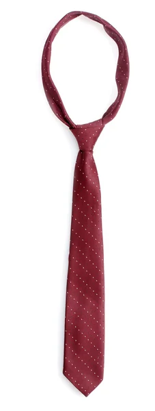 Elegant red tie isolated on white — Stock Photo, Image