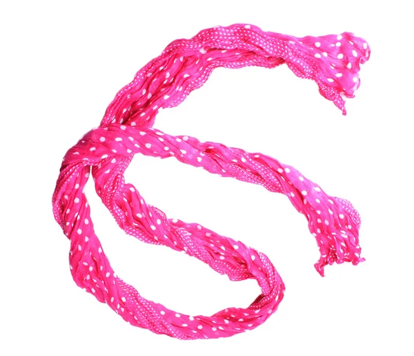 Leuchtend rosa weiblicher Schal isoliert auf weiß — Stockfoto