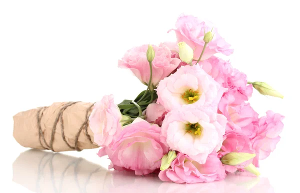 Μπουκέτο με λουλούδια eustoma, που απομονώνονται σε λευκό — Φωτογραφία Αρχείου