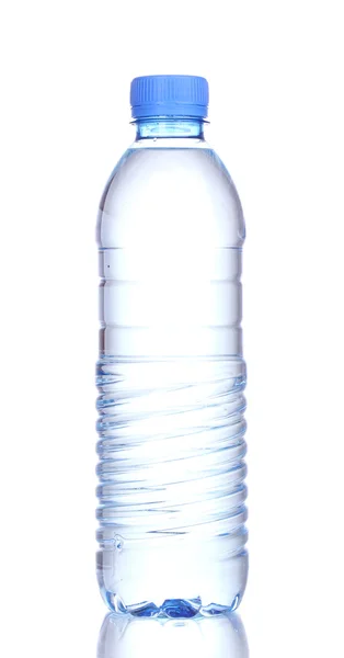 Bottiglia di plastica di acqua isolata su bianco — Foto Stock