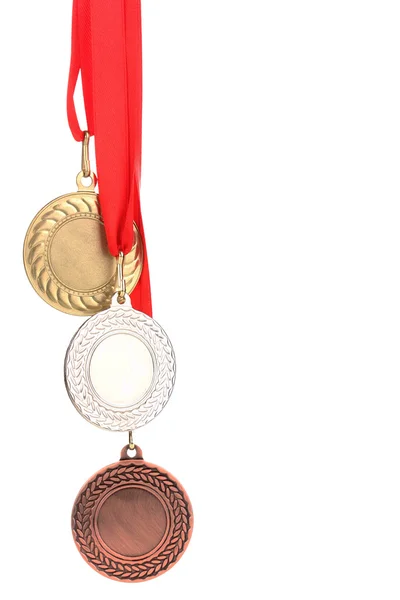 白で隔離される 3 つのメダル — ストック写真
