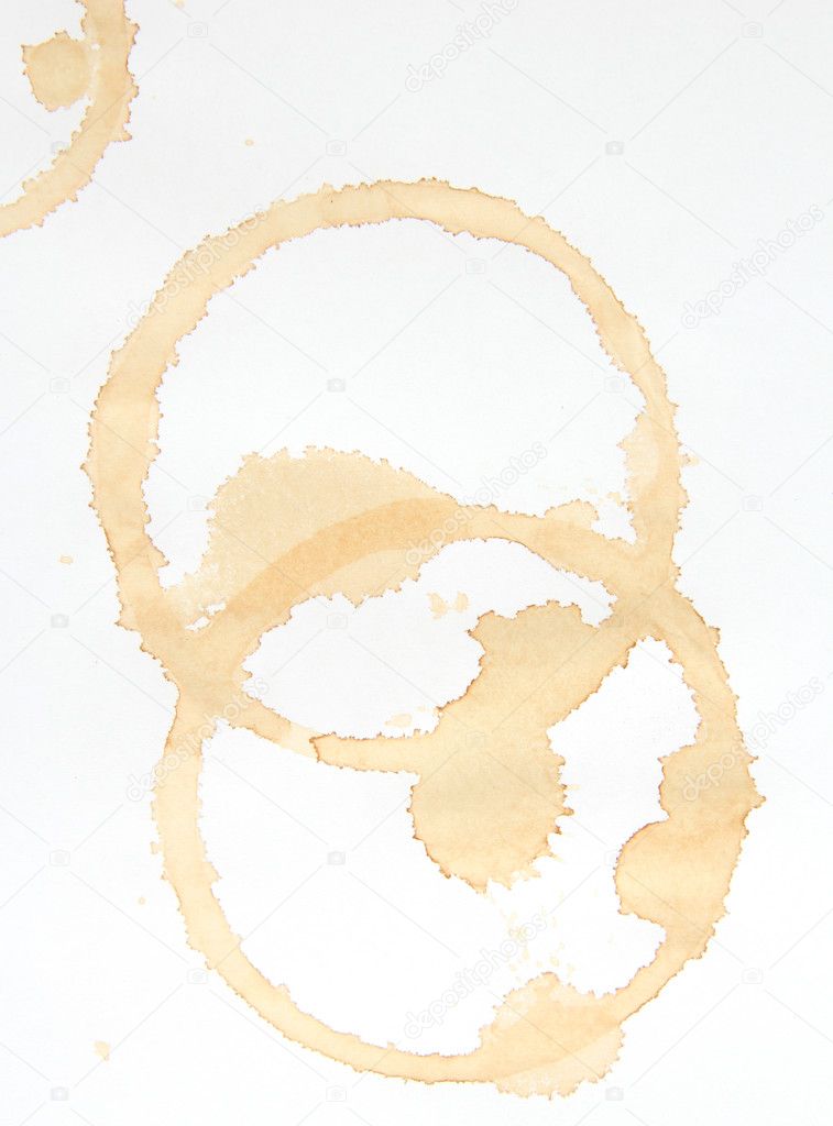 Coffee stains isolated on white