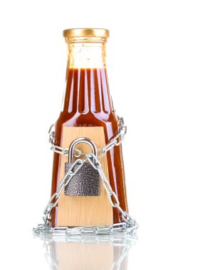 Secret ingredient with chain and padlock isolated on white clipart