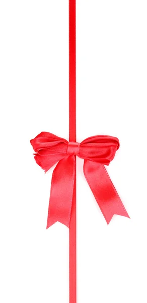 Lazo de raso rojo y cinta aislada en blanco — Foto de Stock