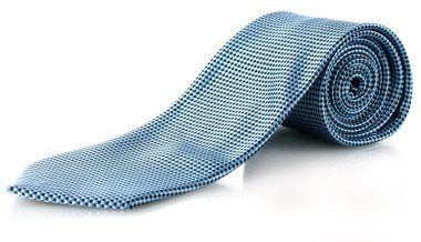 Blue tie isolated on white clipart