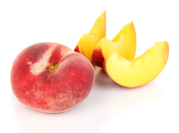 Ripe peach isolated on white — Stock Photo, Image