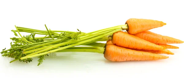 Zanahorias frescas aisladas en blanco — Foto de Stock