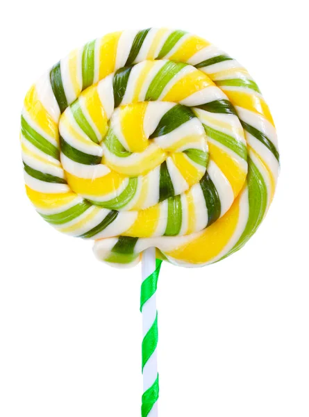 Färgglada lollipop med band isolerad på vit — Stockfoto