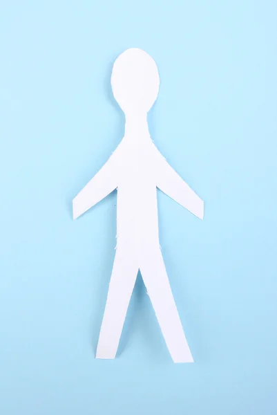 stock image Paper man on blue background