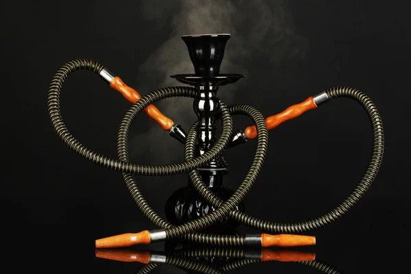 Hookah smoke on black background — Stock Photo, Image