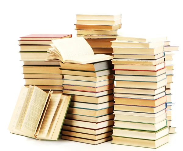 Régi könyvek elszigetelt fehér — Stock Fotó