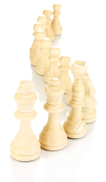 Piezas de ajedrez aisladas en blanco — Foto de Stock