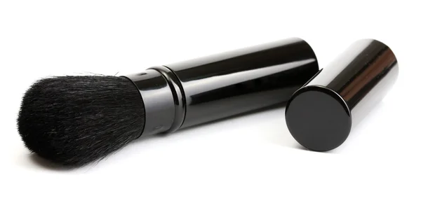 Zwarte borstel voor make-up geïsoleerd op wit — Stockfoto