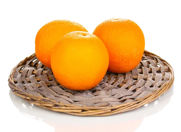 Oranges on the board isolated on white — Stock Photo, Image