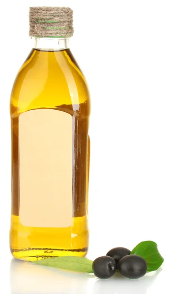 白で隔離されるオリーブ オイルのボトル — ストック写真