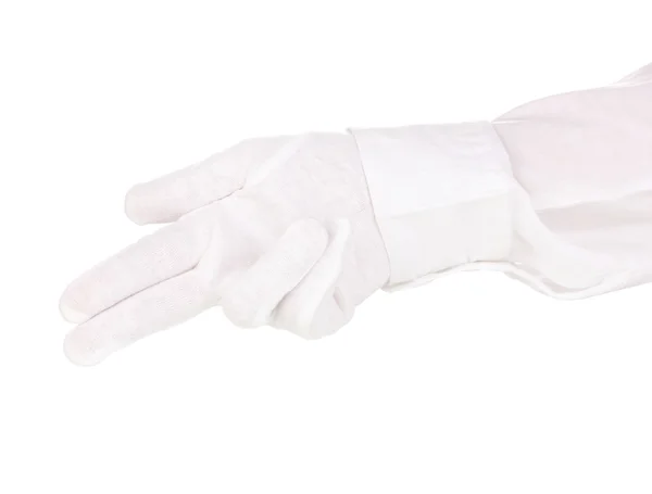 Ręka sprawdzanie czystości na białym tle — Zdjęcie stockowe