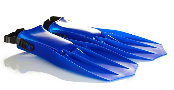Blaue Schwimmflossen isoliert auf weiß — Stockfoto