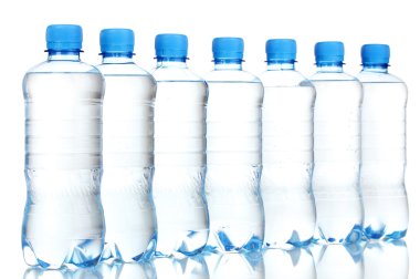 Plastic bottles of water isolated on white