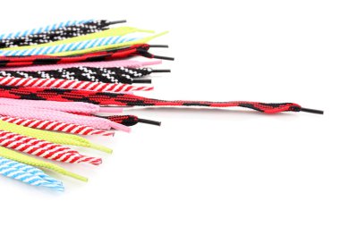 Colorful shoelaces isolated on white clipart