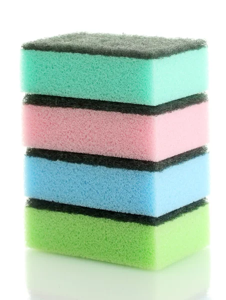 Esponjas coloridas isoladas em branco — Fotografia de Stock