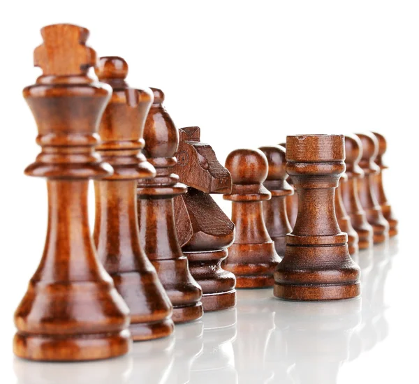 Piese de șah izolate pe alb — Fotografie, imagine de stoc