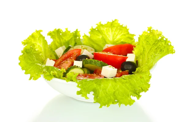 Sabrosa ensalada griega aislada en blanco —  Fotos de Stock