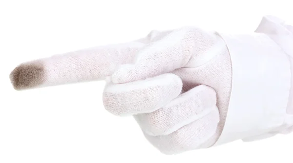 Revisor hand kontrollerar renlighet isolerad på vit — Stockfoto
