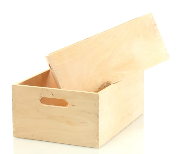 Empty wooden crates isolated on white — Stock Photo, Image