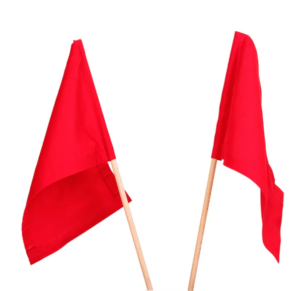 Rødt signalflag isoleret på hvidt - Stock-foto