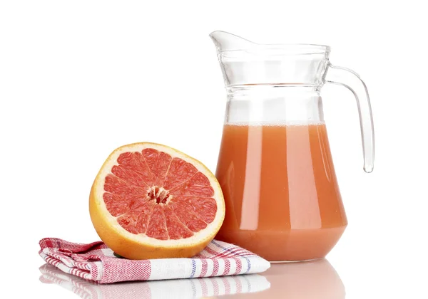Grapefruitsaft und Grapefruit isoliert auf weiß — Stockfoto