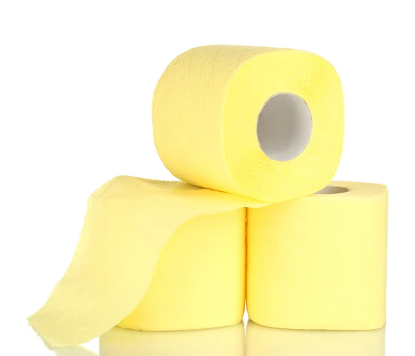 Role toaletního papíru izolované na bílém — Stock fotografie