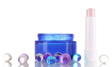 Hijyenik ruj ve nemlendirici krem beyaz izole