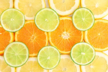 Orange lime and lemon close up clipart