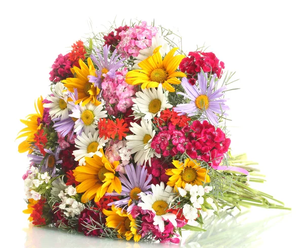 Piękny bukiet kwiaty jasne, na białym tle — Zdjęcie stockowe