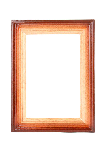 Wooden frame isolated on white