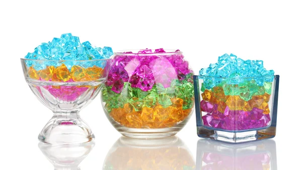 Unas gafas con piedras decorativas de colores aisladas en blanco —  Fotos de Stock
