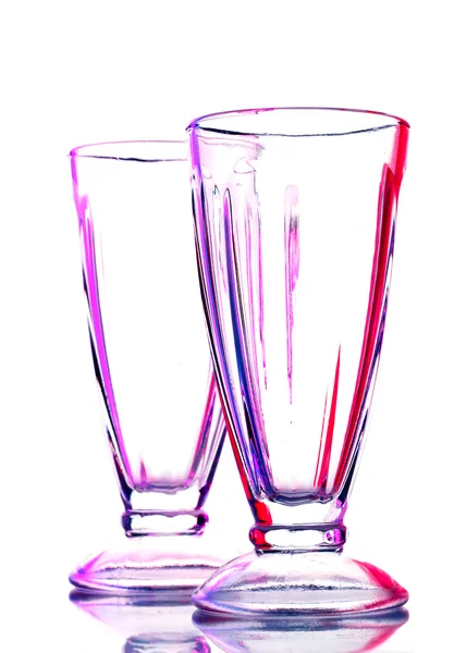 Bicchieri vuoti, isolati su bianco — Foto Stock