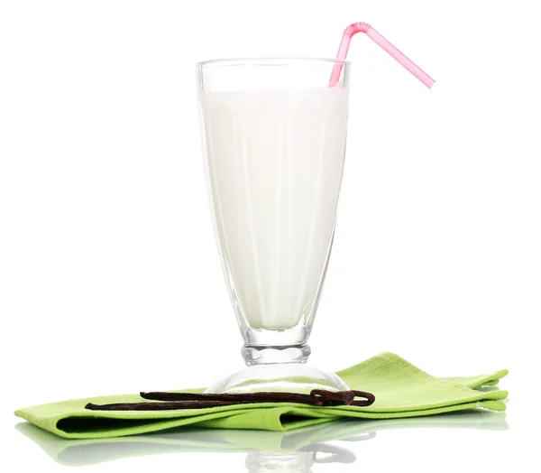 Vanilla milk shake isolated on white — Stock Photo, Image