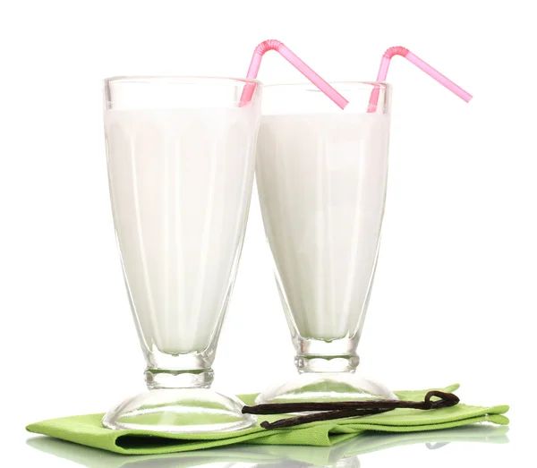 Vaníliás tejet rázza elszigetelt fehér — Stock Fotó