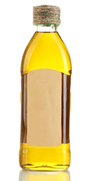 Láhev oleje, izolované na bílém — Stock fotografie