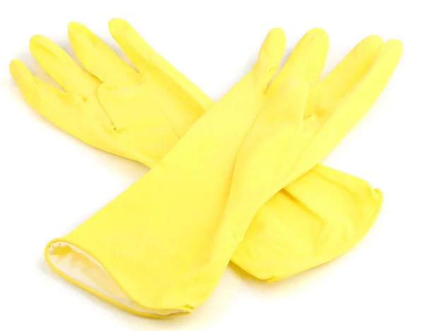 Цветные чистящие перчатки изолированы на белом — стоковое фото