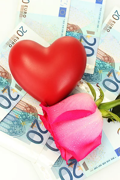 爱情和金钱的概念 — 图库照片