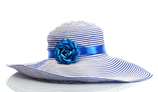 Mooie zomerse vrouw hoed geïsoleerd op witte achtergrond — Stockfoto