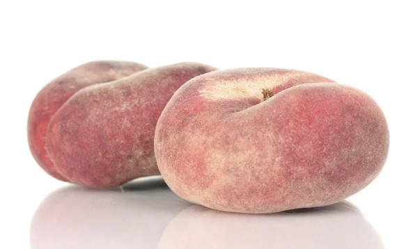Olgun incir peaches beyaz izole — Stok fotoğraf
