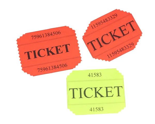 Kleurrijke tickets geïsoleerd op wit — Stockfoto