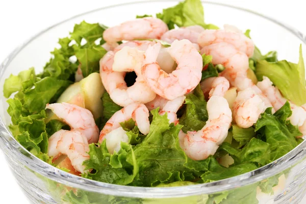 Delicious marinated shrimp in glass close-up — Stock Photo, Image