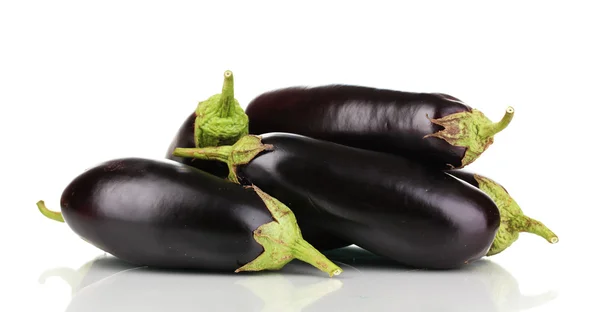 Fresh eggplants isolated on white — Stock Photo, Image