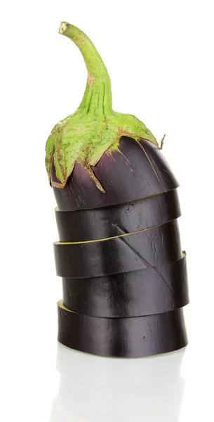 Patlıcan izole üzerinde beyaz dilimlenmiş — Stok fotoğraf