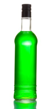 Bottle of absinthe isolated on white clipart