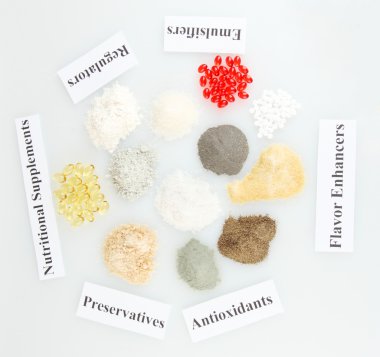 Nutritional supplements close-up clipart